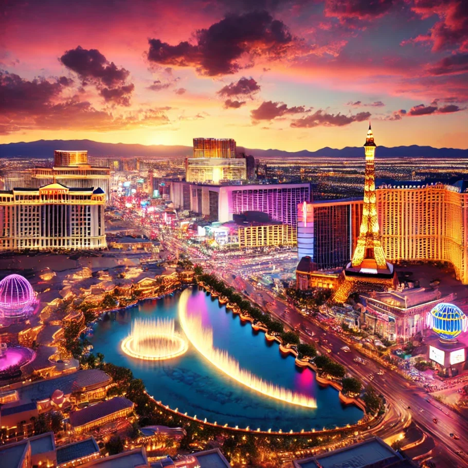 alt= "Las Vegas Strip at Sunset"