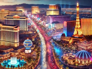 alt= "Las Vegas Strip at night"