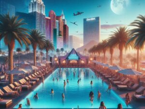 alt= "Pool party in Las Vegas"